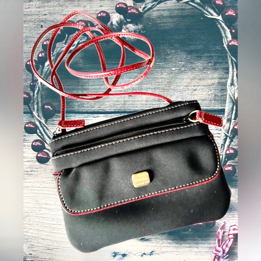 Jones New York Black With Red Trim Mini Crossbody Bag